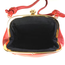 Load image into Gallery viewer, Vintage 60s 70s Cute Small Leather Dolly Bag in Lipstick Red with Pretty Gilt Clasp-Vintage Handbag, Dolly Bag-Brand Spanking Vintage
