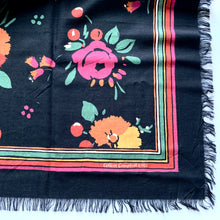 Load image into Gallery viewer, Vintage 1982 Liberty Large Collier Campbell Varuna Wool Shawl/Wrap Multicolour on Black-Scarves-Brand Spanking Vintage
