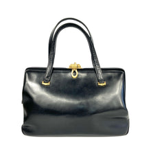 Load image into Gallery viewer, Vintage 50s/60s Large Black Leather Handbag/Overnight/Gladstone Bag 'The Voyager' by Fassbender Made In England-Vintage Handbag, Large Handbag-Brand Spanking Vintage