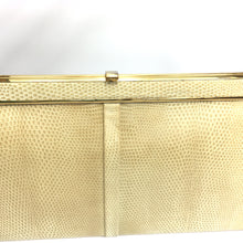 Load image into Gallery viewer, Vintage 50s 60s Large Lizard Skin Handbag in Buttercream by Jane Shilton Made in England-Vintage Handbag, Exotic Skins-Brand Spanking Vintage
