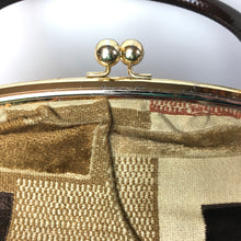 Load image into Gallery viewer, Eye Catching Vintage 70s, Very Large Carpet Bag/Overnight/Work Bag In 'Mary Poppins' Style, In Mustard, Rust and Brown By Weymouth American-Vintage Handbag, Large Handbag-Brand Spanking Vintage