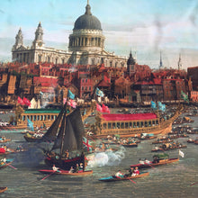 Load image into Gallery viewer, Stunning Large Silk Scarf National Maritime Museum Canaletto Thames w/St Paul's Cathedral 1747/48-Scarves-Brand Spanking Vintage