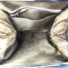 Load image into Gallery viewer, Vintage 60s Rare V Large Ice Blue Patent HandBag by Berné Made In California USA-Vintage Handbag, Kelly Bag-Brand Spanking Vintage