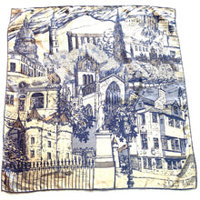 Load image into Gallery viewer, Vintage Collectable Original Silk Scarf By Richard Allan In Blue And Ivory Knox House Edinburgh Scotland-Scarves-Brand Spanking Vintage