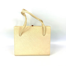 Load image into Gallery viewer, Vintage 60s/70s Buttercream Luxan Leather Small Dainty Twin Handle Handbag By Waldybag-Vintage Handbag, Kelly Bag-Brand Spanking Vintage
