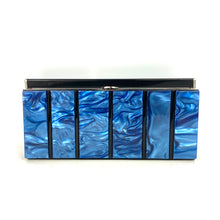 Load image into Gallery viewer, Vintage 90s Large Stunning Blue/Black Lapiz Lazuli Style Clutch/Chain Bag-Vintage Handbag, Clutch Bag-Brand Spanking Vintage
