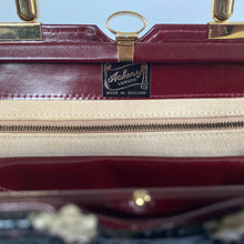 Load image into Gallery viewer, Vintage 70s/80s Ackery Snakeskin And Leather 'Starburst' Design Handbag/Work Bag Burgundy,Black,Grey-Vintage Handbag, Exotic Skins-Brand Spanking Vintage