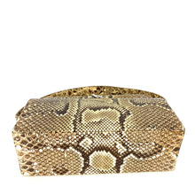 Load image into Gallery viewer, Vintage 40s/50s Boxy Python Skin Top Handle Handbag With Silver Postman's Lock-Vintage Handbag, Exotic Skins-Brand Spanking Vintage