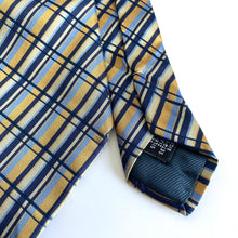 Load image into Gallery viewer, Vintage 90s Classic Gentlemen's Silk Tie in Navy,Gold,Yellow,Pale Blue-Accessories, For Him-Brand Spanking Vintage