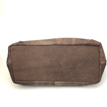 Load image into Gallery viewer, Vintage 80s Leather Faux Lizard Style Taupe Holdall/Overnight Bag/Carpet Bag Style Grip w/ Shoulder Strap Made in India-Vintage Handbag, Large Handbag-Brand Spanking Vintage