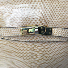 Load image into Gallery viewer, Vintage 90s Mini Mappin & Webb Lizard Skin Birkin Style Cross Body Handbag Shoulder Bag in Nude-Vintage Handbag, Exotic Skins-Brand Spanking Vintage