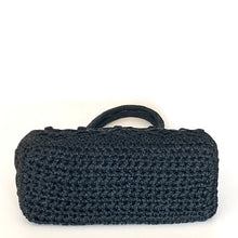 Load image into Gallery viewer, Vintage 60s/70s Large Black Raffia Style Handbag/Top Handle w/Gilt Clasp by St Michael Made in Italy-Vintage Handbag, Dolly Bag-Brand Spanking Vintage