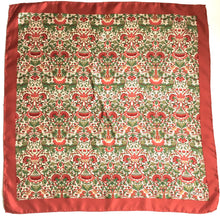 Load image into Gallery viewer, Vintage Liberty Silk Scarf in William Morris Design in Rust/Cream/Green-Scarves-Brand Spanking Vintage