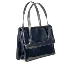 Load image into Gallery viewer, Vintage 60s Black Patent Leather Jackie O Style Top Handle Bag for Preston Made in UK-Vintage Handbag, Top Handle Bag-Brand Spanking Vintage