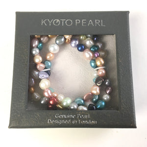 Multi Coloured Baroque Cultured Pearl Triple Strand Bracelet by Kyoto Pearl in Original Box-Accessories, For Her-Brand Spanking Vintage