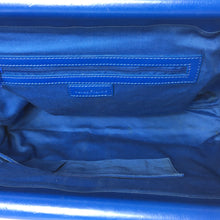Load image into Gallery viewer, Vintage Very Large 90s Bright Blue Leather Tote bag, Overnight, Weekend Bag-Vintage Handbag, Large Handbag-Brand Spanking Vintage