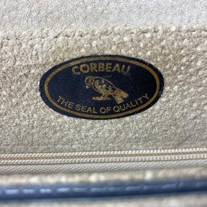 Vintage Genuine Ostrich Skin Clutch Bag/Shoulder Bag In Creamy Beige by Corbeau-Vintage Handbag, Exotic Skins-Brand Spanking Vintage
