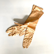 Load image into Gallery viewer, Vintage 50s/60s Peach Satin Long Evening/Occasion Gloves by Helena Made in England 7 1/2-Accessories, For Her-Brand Spanking Vintage