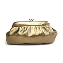 Load image into Gallery viewer, Vintage 80s Bronze/Dark Gold Leather Clutch Bag by Jane Shilton Made in England-Vintage Handbag, Evening Bag-Brand Spanking Vintage