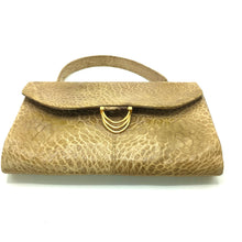 Load image into Gallery viewer, Vintage 50s dainty blond turtle skin handbag with gilt clasp and leather lining-Vintage Handbag, Exotic Skins-Brand Spanking Vintage
