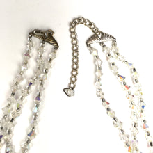 Load image into Gallery viewer, Fabulous Triple Stand Vintage 50s Aurora Borealis Crystal Necklace Adjustable Length-Accessories, For Her-Brand Spanking Vintage