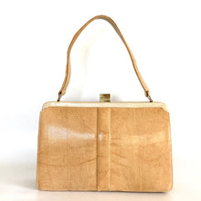 Load image into Gallery viewer, Vintage Mappin & Webb Cream Beige Lizard Skin Classic Ladylike Handbag, Top Handle Bag-Vintage Handbag, Exotic Skins-Brand Spanking Vintage