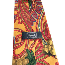 Load image into Gallery viewer, Vintage 80s Silk Tie by Harrods in Paisley and Grapes Design in Gold, red, Green and Brown Made in Italy-Accessories, For Him-Brand Spanking Vintage

