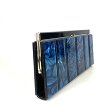Load image into Gallery viewer, Vintage 90s Large Stunning Blue/Black Lapiz Lazuli Style Clutch/Chain Bag-Vintage Handbag, Clutch Bag-Brand Spanking Vintage
