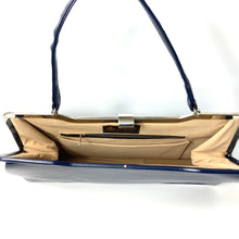 Load image into Gallery viewer, Vintage 50s/50s Large Classic Handbag, Top Handle Bag in Royal Blue w/Chrome Frame by Bagcraft-Vintage Handbag, Kelly Bag-Brand Spanking Vintage