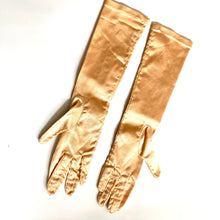 Load image into Gallery viewer, Vintage 50s/60s Peach Satin Long Evening/Occasion Gloves by Helena Made in England 7 1/2-Accessories, For Her-Brand Spanking Vintage
