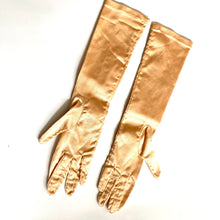 Load image into Gallery viewer, Vintage 50s/60s Peach Satin Long Evening/Occasion Gloves by Helena Made in England 7 1/2-Accessories, For Her-Brand Spanking Vintage