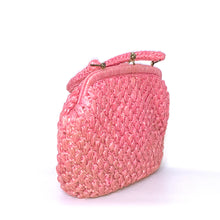 Load image into Gallery viewer, Vintage 60s Raffia Kisslock Clasp Handbag, Dolly Bag, Rare Pink by James Florsheim-Vintage Handbag, Dolly Bag-Brand Spanking Vintage