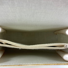 Load image into Gallery viewer, Vintage 80s Cream Faux Leather and Lucite Jackie O Style Handbag w/ Shoulder Strap-Vintage Handbag, Kelly Bag-Brand Spanking Vintage