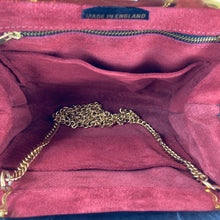 Load image into Gallery viewer, Vintage Dainty Black Genuine Ostrich Skin Clutch Bag w/ Fold Out Gilt/Ostrich Handle and Shoulder Chain Made In England-Vintage Handbag, Exotic Skins-Brand Spanking Vintage