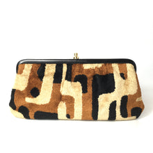 Load image into Gallery viewer, Vintage 70s Rare Weymouth American Chenille Folding Handle Clutch Bag in Beige/Rust/Black-Vintage Handbag, Clutch Bag-Brand Spanking Vintage