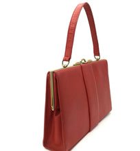 Load image into Gallery viewer, SOLD Vintage 50s/60s Large Lipstick Red Leather Handbag w/ Matching Red Leather Wallet Purse-Vintage Handbag, Kelly Bag-Brand Spanking Vintage