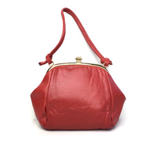Load image into Gallery viewer, Vintage 60s 70s Cute Small Leather Dolly Bag in Lipstick Red with Pretty Gilt Clasp-Vintage Handbag, Dolly Bag-Brand Spanking Vintage