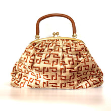 Load image into Gallery viewer, Vintage 70s, Stylish Very Large Carpet Bag/Overnight/Work Bag In 'Mary Poppins' Style In Golden Beige and Rust-Vintage Handbag, Large Handbag-Brand Spanking Vintage