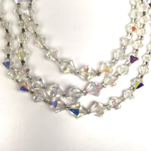 Load image into Gallery viewer, Fabulous Triple Stand Vintage 50s Aurora Borealis Crystal Necklace Adjustable Length-Accessories, For Her-Brand Spanking Vintage