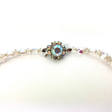 Load image into Gallery viewer, Vintage 50s Aurora Borealis Dainty Crystal Glass Bead Necklace with Crystal and Silvertone Clasp-Accessories, For Her-Brand Spanking Vintage