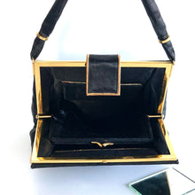 Load image into Gallery viewer, Vintage 50s/60s Luxurious Black And Gold Silk Waldybag Evening/Occasion Bag w/ Fixed Silk Coin Purse-Vintage Handbag, Evening Bag-Brand Spanking Vintage
