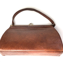 Load image into Gallery viewer, Vintage 40s 50s Miss Marple Tan Textured Leather Large Top Handle Bag-Vintage Handbag, Kelly Bag-Brand Spanking Vintage