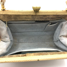 Load image into Gallery viewer, Vintage Handbag In Pale Gold/Cream/Brown/Grey Monitor Lizard Skin In Classic Design From Mappin & Webb-Vintage Handbag, Exotic Skins-Brand Spanking Vintage