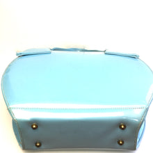 Load image into Gallery viewer, Vintage 60s Rare V Large Ice Blue Patent HandBag by Berné Made In California USA-Vintage Handbag, Kelly Bag-Brand Spanking Vintage