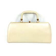 Load image into Gallery viewer, Exquisite Stone Beige Leather/ Black Patent Vintage 50s/60s Classic Handbag w/Matching Coin Purse-Vintage Handbag, Large Handbag-Brand Spanking Vintage