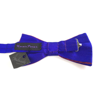 Vintage Silk Handmade Pre Tied Adjustable Bow Tie in Claret Red and Cobalt Blue by Hocus Pocus-Accessories, For Him-Brand Spanking Vintage