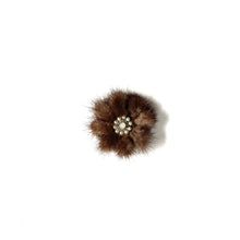 Load image into Gallery viewer, Vintage 50s Dainty Chocolate Brown Flower Shape Mink Brooch-Accessories, For Her-Brand Spanking Vintage