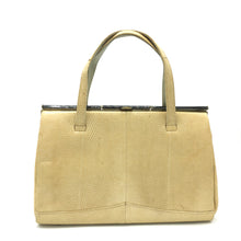 Load image into Gallery viewer, Vintage 50s Creamy Yellow Lizard Skin Handbag By Fassbender With Rare Gunmetal Top Bar Clasp-Vintage Handbag, Exotic Skins-Brand Spanking Vintage
