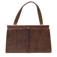 Load image into Gallery viewer, Vintage Marquessa 1950s Chocolate Lizard Skin Classic Ladylike Bag w/ Suede Lining-Vintage Handbag, Exotic Skins-Brand Spanking Vintage
