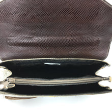 Load image into Gallery viewer, Vintage 70s Satchel Style Suede and Mock Croc/Lizard Leather Handbag in Browny/Green w/ Optional Long Shoulder Strap-Vintage Handbag, Large Handbag-Brand Spanking Vintage